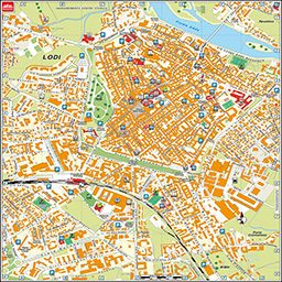 Mappa di Lodi Centro Storico / Cartografia Aggiornata di Lodi